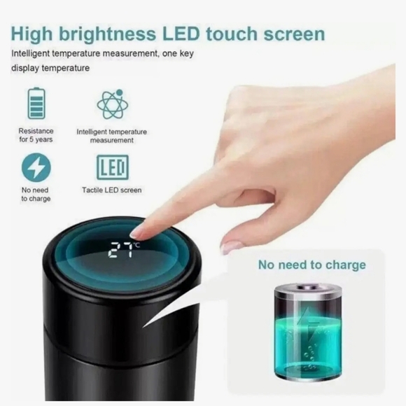 Black Smart LED Temperature Display Cup - Picture 3 of 4